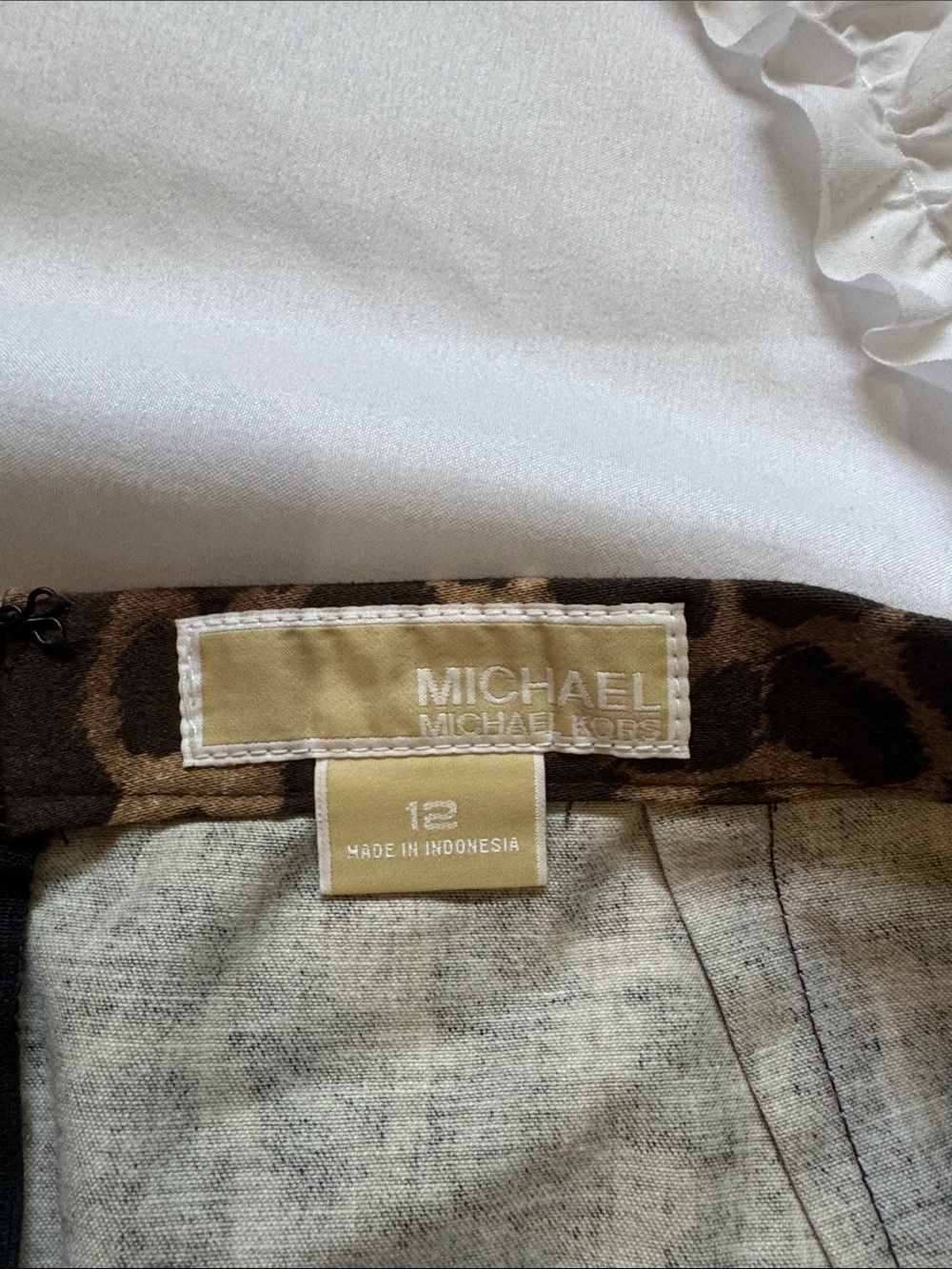 MICHAEL Michael Kors Leopard-Print Pencil Skirt in Brown and Black - Picture 2 of 8